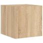 vidaXL Muebles TV pared con LED 4 pzas madera ingeniería roble Sonoma vidaXL Muebles TV pared con LED 4 pzas madera ingeniería roble Sonoma