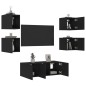 vidaXL Muebles de TV de pared con LED 6 pzas madera ingeniería negro vidaXL Muebles de TV de pared con LED 6 pzas madera ingeniería negro