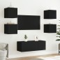 vidaXL Muebles de TV de pared con LED 6 pzas madera ingeniería negro vidaXL Muebles de TV de pared con LED 6 pzas madera ingeniería negro