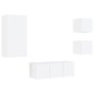 vidaXL Muebles de TV de pared con LED 5 pzas madera ingeniería blanco