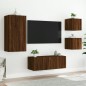 vidaXL Muebles TV pared con LED 5 pzas madera ingeniería marrón roble vidaXL Muebles TV pared con LED 5 pzas madera ingeniería marrón roble