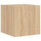 vidaXL Muebles TV pared con LED 5 pzas madera ingeniería roble Sonoma