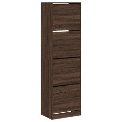 vidaXL Mueble zapatero 4 cajones abatibles marrón roble 60x42x204 cm