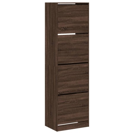 vidaXL Mueble zapatero 4 cajones abatibles marrón roble 60x42x204 cm