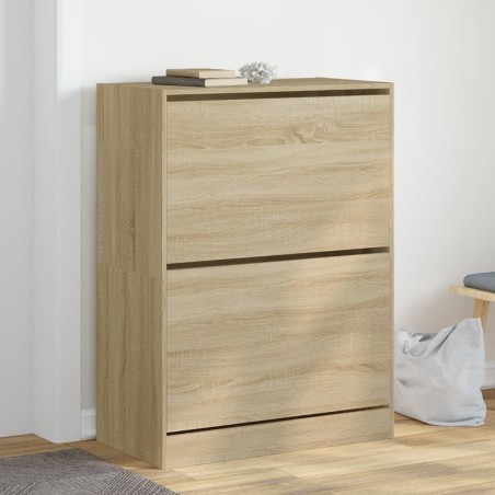 vidaXL Mueble zapatero 2 cajones abatibles roble Sonoma 80x42x108 cm