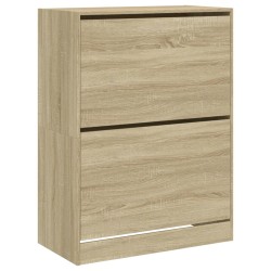 vidaXL Mueble zapatero 2 cajones abatibles roble Sonoma 80x42x108 cm