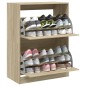 vidaXL Mueble zapatero 2 cajones abatibles roble Sonoma 80x42x108 cm vidaXL Mueble zapatero 2 cajones abatibles roble Sonoma 80x42x108 cm