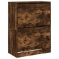 vidaXL Mueble zapatero 2 cajones abatibles roble ahumado 80x42x108 cm vidaXL Mueble zapatero 2 cajones abatibles roble ahumado 80x42x108 cm
