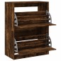 vidaXL Mueble zapatero 2 cajones abatibles roble ahumado 80x42x108 cm vidaXL Mueble zapatero 2 cajones abatibles roble ahumado 80x42x108 cm