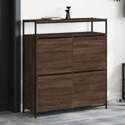 vidaXL Mueble zapatero 4 cajones abatibles marrón roble 100x34x112 cm