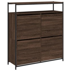 vidaXL Mueble zapatero 4 cajones abatibles marrón roble 100x34x112 cm