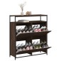 vidaXL Mueble zapatero 4 cajones abatibles marrón roble 100x34x112 cm vidaXL Mueble zapatero 4 cajones abatibles marrón roble 100x34x112 cm