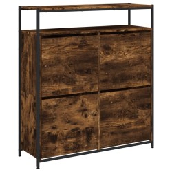 vidaXL Mueble zapatero 4 cajones abatibles roble ahumado 100x34x112 cm