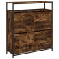 vidaXL Mueble zapatero 4 cajones abatibles roble ahumado 100x34x112 cm vidaXL Mueble zapatero 4 cajones abatibles roble ahumado 100x34x112 cm