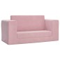 vidaXL Sofá cama para niños de 2 plazas felpa suave rosa vidaXL Sofá cama para niños de 2 plazas felpa suave rosa