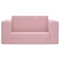 vidaXL Sofá cama para niños de 2 plazas felpa suave rosa vidaXL Sofá cama para niños de 2 plazas felpa suave rosa