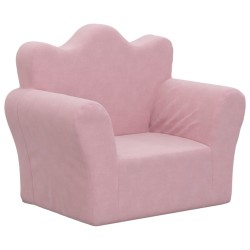 vidaXL Sofá para niños felpa suave rosa