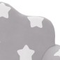 vidaXL Sofá de niños de 2 plazas felpa suave gris claro con estrellas