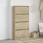 vidaXL Mueble zapatero 4 cajones abatibles roble Sonoma 80x21x163,5 cm vidaXL Mueble zapatero 4 cajones abatibles roble Sonoma 80x21x163,5 cm