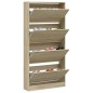 vidaXL Mueble zapatero 4 cajones abatibles roble Sonoma 80x21x163,5 cm vidaXL Mueble zapatero 4 cajones abatibles roble Sonoma 80x21x163,5 cm