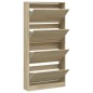 vidaXL Mueble zapatero 4 cajones abatibles roble Sonoma 80x21x163,5 cm vidaXL Mueble zapatero 4 cajones abatibles roble Sonoma 80x21x163,5 cm