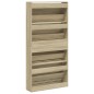 vidaXL Mueble zapatero 4 cajones abatibles roble Sonoma 80x21x163,5 cm vidaXL Mueble zapatero 4 cajones abatibles roble Sonoma 80x21x163,5 cm