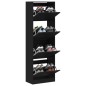 vidaXL Mueble zapatero con 4 cajones abatibles negro 60x34x187,5 cm vidaXL Mueble zapatero con 4 cajones abatibles negro 60x34x187,5 cm