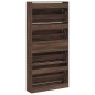 vidaXL Mueble zapatero 4 cajones abatibles marrón roble 80x21x163,5 cm vidaXL Mueble zapatero 4 cajones abatibles marrón roble 80x21x163,5 cm