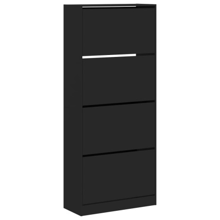 vidaXL Mueble zapatero con 4 cajones abatibles negro 80x34x187,5 cm