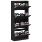 vidaXL Mueble zapatero con 4 cajones abatibles negro 80x34x187,5 cm vidaXL Mueble zapatero con 4 cajones abatibles negro 80x34x187,5 cm