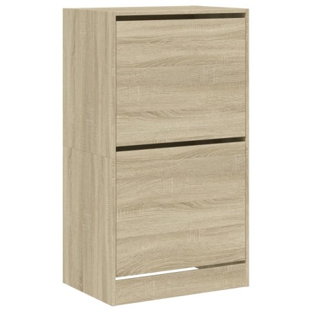 vidaXL Mueble zapatero 2 cajones abatibles roble Sonoma 60x42x108 cm