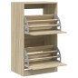 vidaXL Mueble zapatero 2 cajones abatibles roble Sonoma 60x42x108 cm