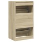 vidaXL Mueble zapatero 2 cajones abatibles roble Sonoma 60x42x108 cm