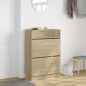 vidaXL Mueble zapatero 2 cajones abatibles roble Sonoma 80x34x116 cm vidaXL Mueble zapatero 2 cajones abatibles roble Sonoma 80x34x116 cm