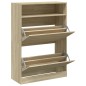 vidaXL Mueble zapatero 2 cajones abatibles roble Sonoma 80x34x116 cm vidaXL Mueble zapatero 2 cajones abatibles roble Sonoma 80x34x116 cm