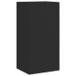 vidaXL Muebles de TV de pared con LED 4 pzas madera ingeniería negro