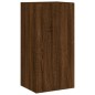 vidaXL Muebles TV pared con LED 4 pzas madera ingeniería marrón roble