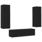 vidaXL Muebles de TV de pared con LED 6 pzas madera ingeniería negro vidaXL Muebles de TV de pared con LED 6 pzas madera ingeniería negro