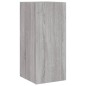 vidaXL Muebles TV pared con LED 4 pzas madera ingeniería gris Sonoma