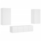vidaXL Muebles de TV de pared con LED 4 pzas madera ingeniería blanco