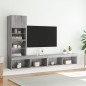 vidaXL Muebles TV pared con LED 4 pzas madera ingeniería gris Sonoma vidaXL Muebles TV pared con LED 4 pzas madera ingeniería gris Sonoma