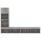 vidaXL Muebles TV pared con LED 4 pzas madera ingeniería gris Sonoma vidaXL Muebles TV pared con LED 4 pzas madera ingeniería gris Sonoma