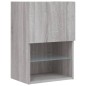 vidaXL Muebles TV pared con LED 4 pzas madera ingeniería gris Sonoma vidaXL Muebles TV pared con LED 4 pzas madera ingeniería gris Sonoma