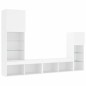 vidaXL Muebles de TV de pared con LED 4 pzas madera ingeniería blanco