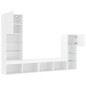vidaXL Muebles de TV de pared con LED 4 pzas madera ingeniería blanco