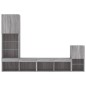 vidaXL Muebles TV pared con LED 4 pzas madera ingeniería gris Sonoma vidaXL Muebles TV pared con LED 4 pzas madera ingeniería gris Sonoma