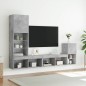 vidaXL Muebles TV pared con LED 4 pzas madera ingeniería gris hormigón vidaXL Muebles TV pared con LED 4 pzas madera ingeniería gris hormigón