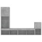 vidaXL Muebles TV pared con LED 4 pzas madera ingeniería gris hormigón vidaXL Muebles TV pared con LED 4 pzas madera ingeniería gris hormigón