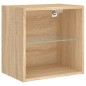 vidaXL Muebles TV pared con LED 8 pzas madera ingeniería roble Sonoma