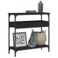 vidaXL Mesa consola con estante madera ingeniería negra 75x29x75 cm vidaXL Mesa consola con estante madera ingeniería negra 75x29x75 cm